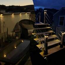 4/8/12/16/24/32 Pieces Outdoor Step Lights Outdoor Wall Lights, Solar Lights Rechargeable No Need To Charge For Lighting, Suitable For House Fence, Lawn Steps Lighting - 1LED黑殼暖光 - 查看 10