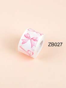 500pcs/Roll Pink And Black Bow Pattern Stickers,16pcs Pattern Office Stationery Decorative Label Stickers, Valentine's Day And Mother's Day Gift Decoration Stickers