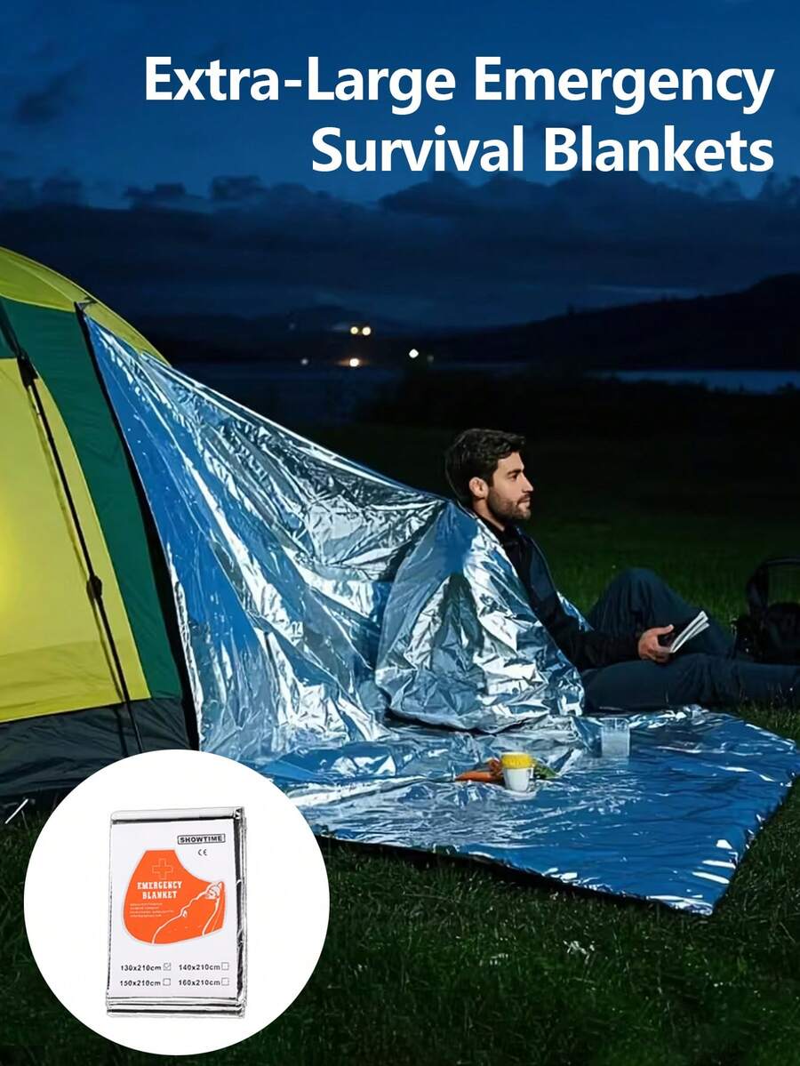 超大号应急求生毯 | 高强度隔热轻质铝箔材质，是露营、背包旅行和居家使用的理想之选