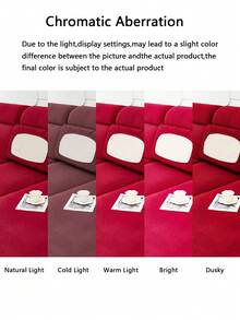 单件装提花弹力沙发套，现代防污沙发套，简约风格沙发套装，适用于客厅、卧室、户外沙发、L型沙发、贵妃椅/转角沙发组合、沙发垫套，家居装饰通用座椅沙发，四季皆宜 - 酒紅色 - 查看 10