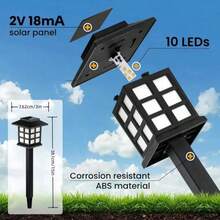24/18/12/8/6/4/2-Piece Outdoor Solar Light White/Warm LED Landscape Courtyard Light, Cute Small House Design, 4-6 Hour Long-Lasting Outdoor Path Light IP43 Waterproof, Suitable For Sidewalks, Lanes, Courtyards And Lawns, Easily Adapting To Various Outdoor Weather Conditions. Solar Lights Outdoor Waterproof/Night Light/Lantern Light - 黑色 - 查看 2