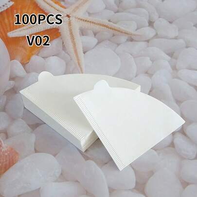 V02 Size Cone Coffee Filters, Easy To Use, Upgraded Design, Suitable For Pour Over Coffee And Drip Coffee Makers, V-Shaped Manual Coffee Filter Cups, Compatible With Pour Over Coffee Dripper, Back To School Season