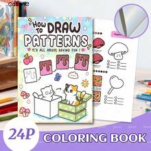 GDTME This Is A Painting And Coloring Tutorial Book That Teaches You Step-By-Step How To Draw Various Cute Animals And Food. Suitable For Beginners With No Prior Experience, The Book Contains Fun And Adorable Doodles. This Is A Relaxing And Enjoyable Gift, Perfect As Back-To-School Supplies, Stationery, A4 Size, And Also An Ideal Gift For Book Lovers. - Multicolor - View 10