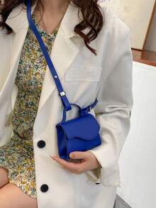 Mini Pattern Fashion Handbag Lipstick Pouch - Blue - View 4