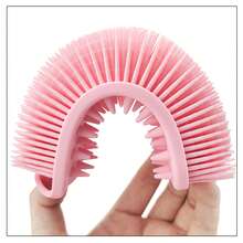 1pc Silicone Cleaning Brush, Silicone Bath Brush, 2-In-1 Bath/Scalp Brush, Silicone Shampoo Bath Brush, Adult Double-Sided Friction Bath Brush, Massage Bath Brush, Easy To Clean, Lathers Well, Promotes Blood Circulation, More Hygienic Than Loofah, Bathroom Cleaning Tool - Multicolor - View 9