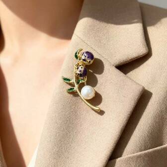 1 pezzo Elegante spilla a forma di foglia per campanelli eolici, accessorio di moda versatile per abbigliamento, borse, uso quotidiano