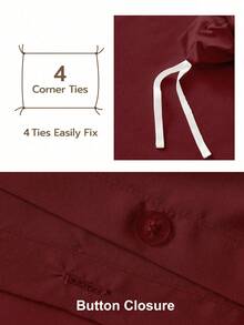 2/3 件套纯色床上用品套装，“棉质般”超柔软，包含 1 个被套、1/2 个枕套，完美适配单人床、双人床、大号床、特大号床，四季皆宜，通过 Oeko-Tex 认证 - 酒紅色 - 查看 6