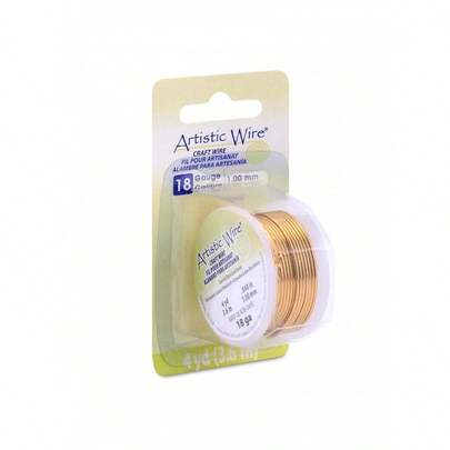 EstiloArtistic Wire - Alambre De LatóN Resistente Al Deslustre De Calibre 20, Color Dorado, 6 YardasVersióN Mejorada