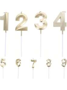 EstiloCiieeo 10 Piezas Velas De Pastel De CumpleañOs Velas De Numero De CumpleañOs Velas De CumpleañOs Numerales DecoracióN De Pastel De CumpleañOs 5 Velas Parafina Feliz CumpleañOs NúMeroVersióN Mejorada - Dorado - Ver 10