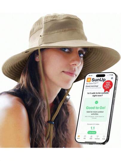 EstiloGearTOP Sombrero de Sol de ala Ancha para Hombre y Mujer, Sombreros de Pesca para Hombre y Mujer para Pesca, Camping, Senderismo, Safari, Playa UPF 50+Versión mejorada