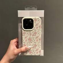 Casing Ponsel Kulit Minimalis Warna Pink Putih dengan Motif Bunga dan Tekstur Kulit, Kompatibel dengan iPhone 16 Pro Max, 17/16/15/14 Plus, 13/12/11, Air, Series, Hadiah Ulang Tahun Musim Semi - MultiWarna - View 3