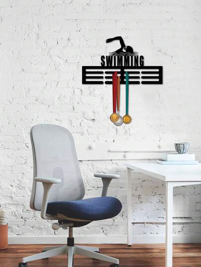 1 kpl UIMA Uintiteemainen Mitaliripustin Rauta Urheilutyyli Kunnia Säilytysteline Olohuone Sisäänkäynti Mitalinäyttö Teline Uimarin Koristeet Koristeet Mitaliteline