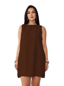 Marrante Midi Dress With Zipper Pocket, High Fashion, Blogger Style, , STOCK - 鏽棕色 - 查看 4