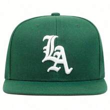 Twostyles Unisex Baseball Cap - Breathable Embroidered 'LA' Design, Adjustable Snapback, Black Retro Style, Suitable For Outdoor Sports And Casual Wear, Sun Hat, Adjustable Helmet - 卡其色 - 查看 5