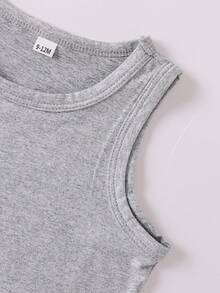 Baby Boys Racing Car Print Tank Top And Shorts Set, Spring/Summer - Grey - View 9