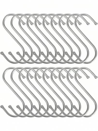 EstiloPaquete De 20 Ganchos En Forma De S De 7 Cm, Ganchos En Forma De S De Acero Inoxidable, Ganchos Para Colgar, Ganchos En S ResistentesVersióN Mejorada