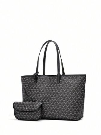 Dammode Nytt enkelt handväskeset, axelväska, stor tygväska, mångsidig pendlingsväska för damer, plånbok, studentaxelväska