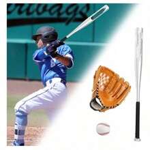 Set De Béisbol Bates De Aluminio C/pelota Y Guante Infantil - Multicolor - Ver 6