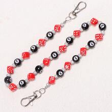 1PC Colorful Dice Pants Chain, Streetwear Hip Hop Jean Chain, Resin Dice Charm Waist Chain, Wallet Keychain Accessory For Men Women, Punk Aesthetic, Anti-Lost, Ideal For Daily, Party, Festival - 彩色 - 查看 7