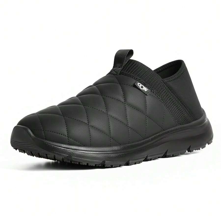 OOW Slippers For Men With Memory Foam House Shoes Lightweight Pl 11ush Slip On Garden Loafer Slippers Indoor Outdoor,14.5,Black - Black - 查看 1