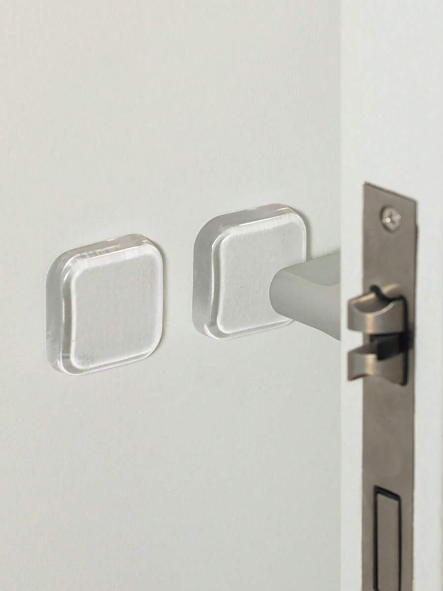 门挡墙面保护垫，6 件装硅胶门把手墙面保护垫，带强力自粘背胶，升级加厚可重复使用门挡 - 理想的墙面保护垫和降噪垫，生日毕业最佳礼物