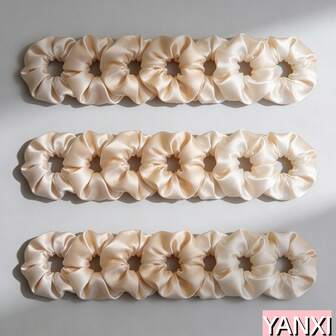 1pc/40pcs Satin Scrunchies, Women's Fashion Solid Color Elegant High Elasticity Soft Vintage Oversized Hair Ties Set