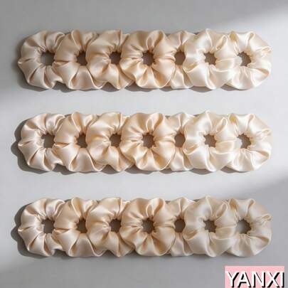 1pc/40pcs Satin Scrunchies, Women's Fashion Solid Color Elegant High Elasticity Soft Vintage Oversized Hair Ties Set Head Accessories ,Scrunchy Hair Ties Ponytail Holder