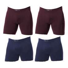 Kit 4 Cuecas Boxer Masculina DeMillus Esportiva Sem Costura UltraLeve Conforto Fitness Academia Dia a Dia - 2x Vinho / 2x Marinho - Visão 6
