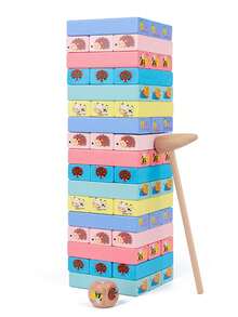 Wooden Stacking Tower Building Blocks Game, Interactive Parent-Child Desktop Puzzle Toy - Multicolor - View 16