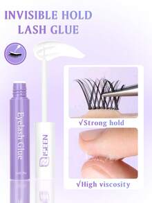 1 قطعة غراء رموش شفاف سعة 5 مل، غراء رموش أبيض طويل الأمد، غراء رموش مقاوم للماء بشكل شريطي، مظهر طبيعي، مناسب للمبتدئين، مناسب كهدية عيد ميلاد/يومية، اكسسوارات رموش اصطناعية، غراء رموش - ارجواني فاتح - مشاهدة 1