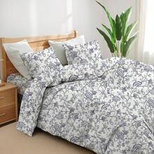 Double Floral Grey Duvet Cover Set 4 Pcs Quilt Cover Bedding Set - Natural IVY Bloom - View 1
