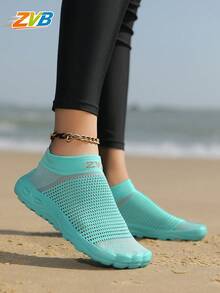 ZVB Women's Beach Shoes, Water Shoes, Barefoot Training Shoes, Lightweight Anti-Slip Design, Suitable For Fitness Training, Beach Surfing, Swimming, Pool, Outdoor Hiking - màu xanh da trời - Xem 7