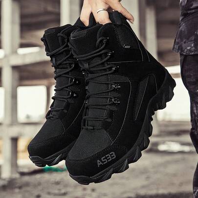 Botasácticas para hombres de talla para exteriores, transpirables, antideslizantes, resistentes, para entrenamiento militar, disponibles en estilos de caña alta en colores marrón, negro y