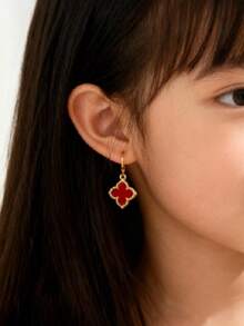 1 Pair Of Luxurious 4-Leaf Grass Earrings, Classic And Elegant Multifunctional Fashionable Girls Earrings, Jewelry Accessories - Multicolor - View 5
