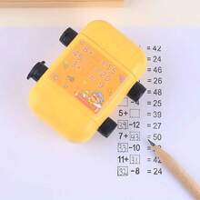 1pc 2-In-1 Random Addition & Subtraction Arithmetic Stamp, Cartoon Cute Student Math Practice Calculation Stamp Roller, Back To School, Learning Supplies, Kawaii Stationery, School Colors - Multicolor - View 4