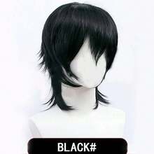 Rambut Sintetis Pendek Lurus Hitam Merah Muda untuk Pesta Anak Laki-laki, Tahan Panas, Rambut Palsu Tipe Mullet Kepala Ikan, Wig Cosplay Pria - MultiWarna - View 13
