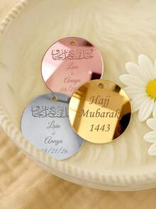 情人節客製化婚禮禮物，客製化婚禮 Save The Date 吊牌，個性化婚禮禮品袋吊牌，壓克力鏡面姓名標籤吊牌 - 彩色 - 查看 3