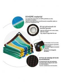 Malla de sombra colorida 3X4M,Red De Privacidad Vela De Sombra Velo De Sombra Jardín 95% Anti-UV Transpirable A Prueba De Lluvia Jardín Piscina Al Aire Libre,fácil instalación para exteriores - Multicolor - Ver 5