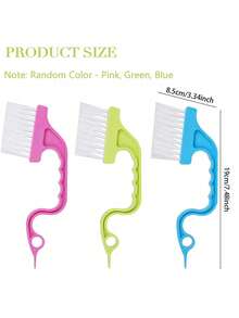 1pc Crevice Gap Cleaning Brush Tool, Hand-Held Groove Gap Cleaning Tools, 2 In 1 Dustpan Cleaning Brushes, Shutter Door Window Track Kitchen Cleaning Brushes Kit - Multicolor - View 2