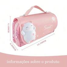 可爱多功能大容量可拆卸甜甜圈造型减压铅笔盒，返校必备，铅笔袋，背包 - 粉色 - 查看 8