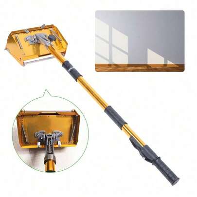 "Adjustable Drywall Finishing Box Tool: 40 To 63.8 Inch Extendable Handle With 9.8 Inch Wide Flat Gypsum Box For Polished Surfaces"