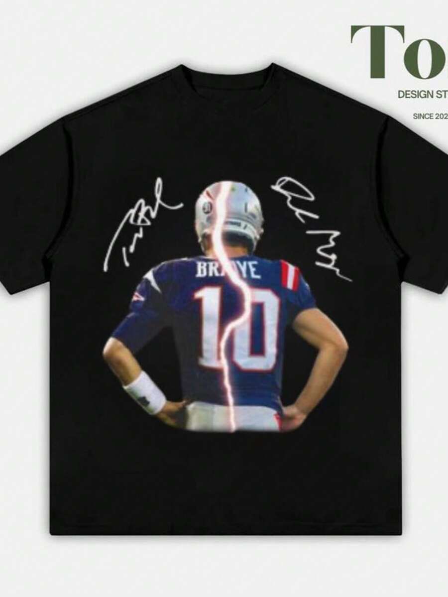 Drake Maye X  Brady New England Football Adult And Youth, Drake Maye Shirt, Graphic Tees, Patriot - màu đen - Xem 1