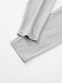 Grey Maternity High Neck Long Sleeve High Elasticity Jumpsuit, Comfortable & Fashionable Maternity Jumpsuit