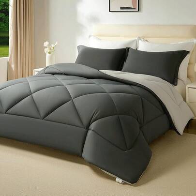 Beeweed King Size Duvet, 13.5 Tog Down Alternative Thick Comforter Set With 2 Shams, Reversible Coverless Duvet Microfiber Soft Warm Bed Quilt For Winter, Machine Washable, 230x220cm