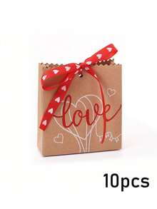 10pcs Wedding Candy Boxes, Valentine's Day Heart Kraft Paper Bags, Heart Arrow Candy Boxes, XOXO Gift Bags, Party Favor Boxes, Wedding Party Decorations, Suitable For Valentine's Day Parties And Events, Gift Packaging, Party Prize Packaging, Surprise Gifts, Birthday Gifts, Valentine's Day Gifts, Gifts For Her, Couple Gifts - Multicolor - View 9