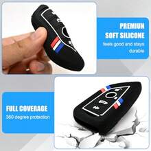 Striped  Key Cover Key Protector Shell Case With Keychain For BMW 2 4 5 6 7 Series X1 X2 X3 X4 X5 X6 M M8 M7 M6 M5 M4 M3 M2 M1 430i 340i 840i 2015-2023 Models (2Pack) - 2Pack - View 4