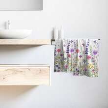 Black White Polka Dot Towels Set Of 2, Boho Polka Dot Hand Towels For Bathroom 14"X28" Vintage Doodle Towels Soft Absorbent Bathroom Hand Towel For Face, Gym, Spa, Kitchen - 春季野花盛開 - 查看 6