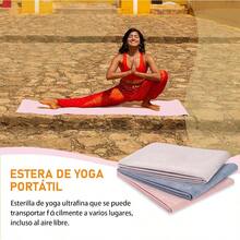 Esterilla de yoga Antideslizante pilates Alfombrilla plegable para yogaEsterilla de yoga de Gamuza Vegana Absorcion Rapida Del Sudor Facil de Llevar Muy Adecuada para Exteriores Gimnasio Familia - Rosa - Ver 6