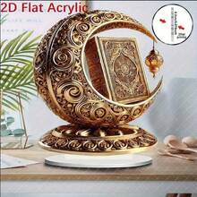 [Thiết kế phẳng 2D] 1 món đồ trang trí hình trăng lưỡi liềm vàng - Hình trăng lưỡi liềm kiểu Hồi giáo trang nhã kèm đế, không cần lắp ráp, thích hợp để trang trí bàn, nhà cửa, văn phòng, đám cưới và sinh nhật | Quà tặng đồ trang trí bằng acrylic cao cấp, dành riêng cho phụ nữ và những người yêu thích trang trí, trang trí tường hình trăng, vẻ ngoài sang trọng, chế tác tinh xảo, không cần nguồn điện, phiên bản phẳng 2D. - Nhiều màu - Xem 3