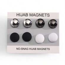 8 Pairs Solid Color Hijab Magnets, Zinc Alloy Pins, Suitable For Spring, Summer, Autumn And Winter For Dress - CT04 - View 11